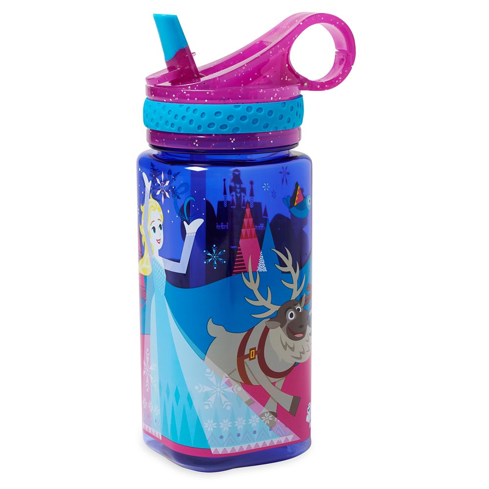 Frozen Water Bottle with Built-In Straw