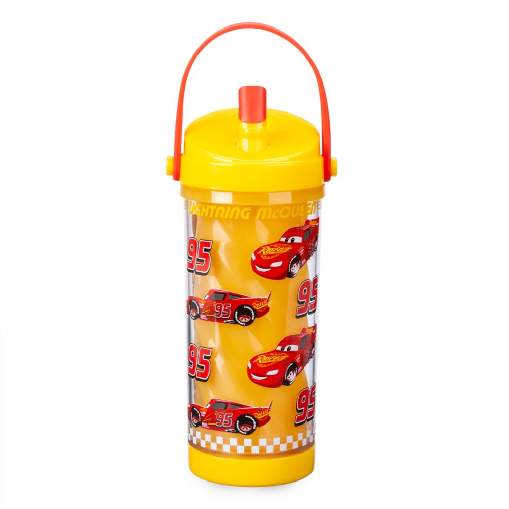 Lightning McQueen Color Change Drink Bottle with Flip Straw