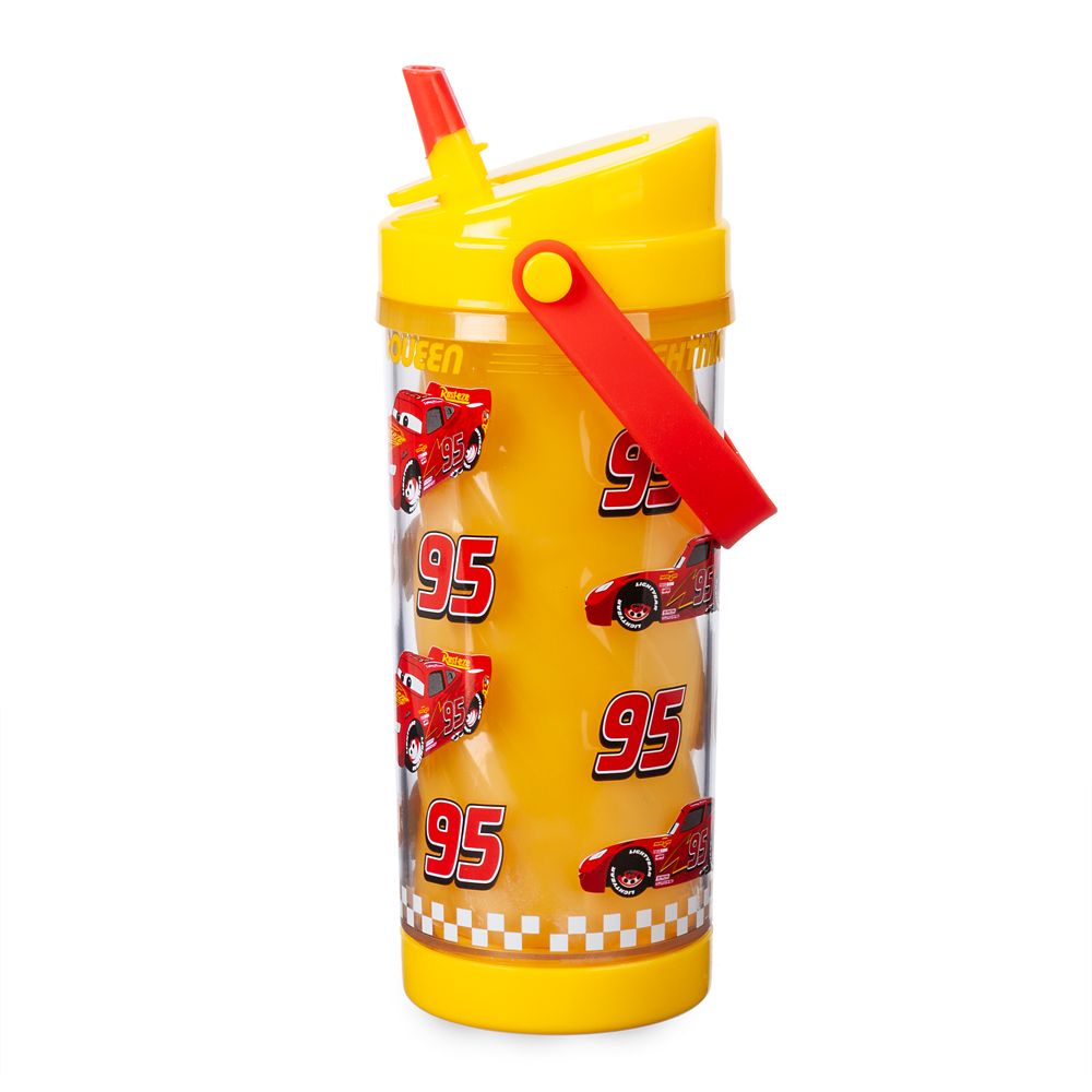 Lightning McQueen Color Change Drink Bottle with Flip Straw