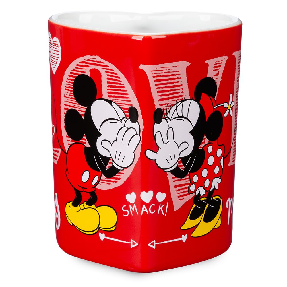 Mickey and Minnie Mouse Heart-Shaped Mug Official shopDisney