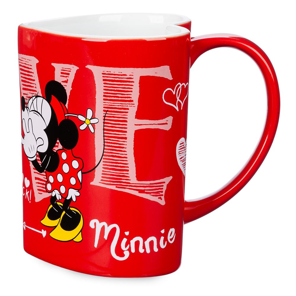 Mickey and Minnie Mouse Heart-Shaped Mug