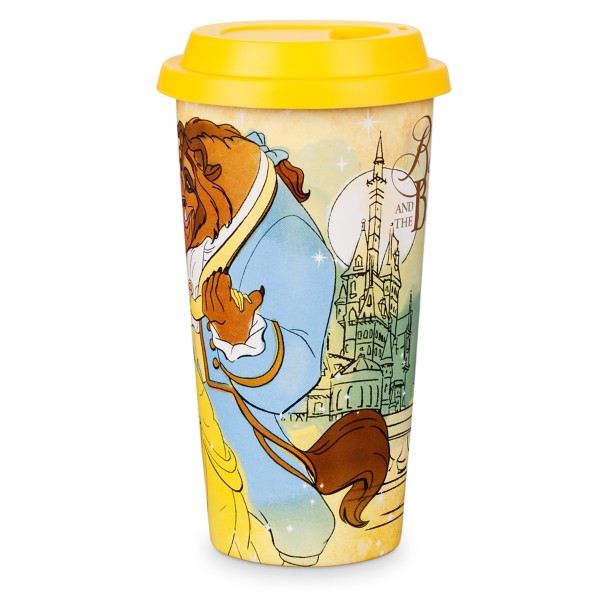 Original Disney Store Beauty and the Beast Ceramic Travel Mug 16 oz Ceramic Cup 