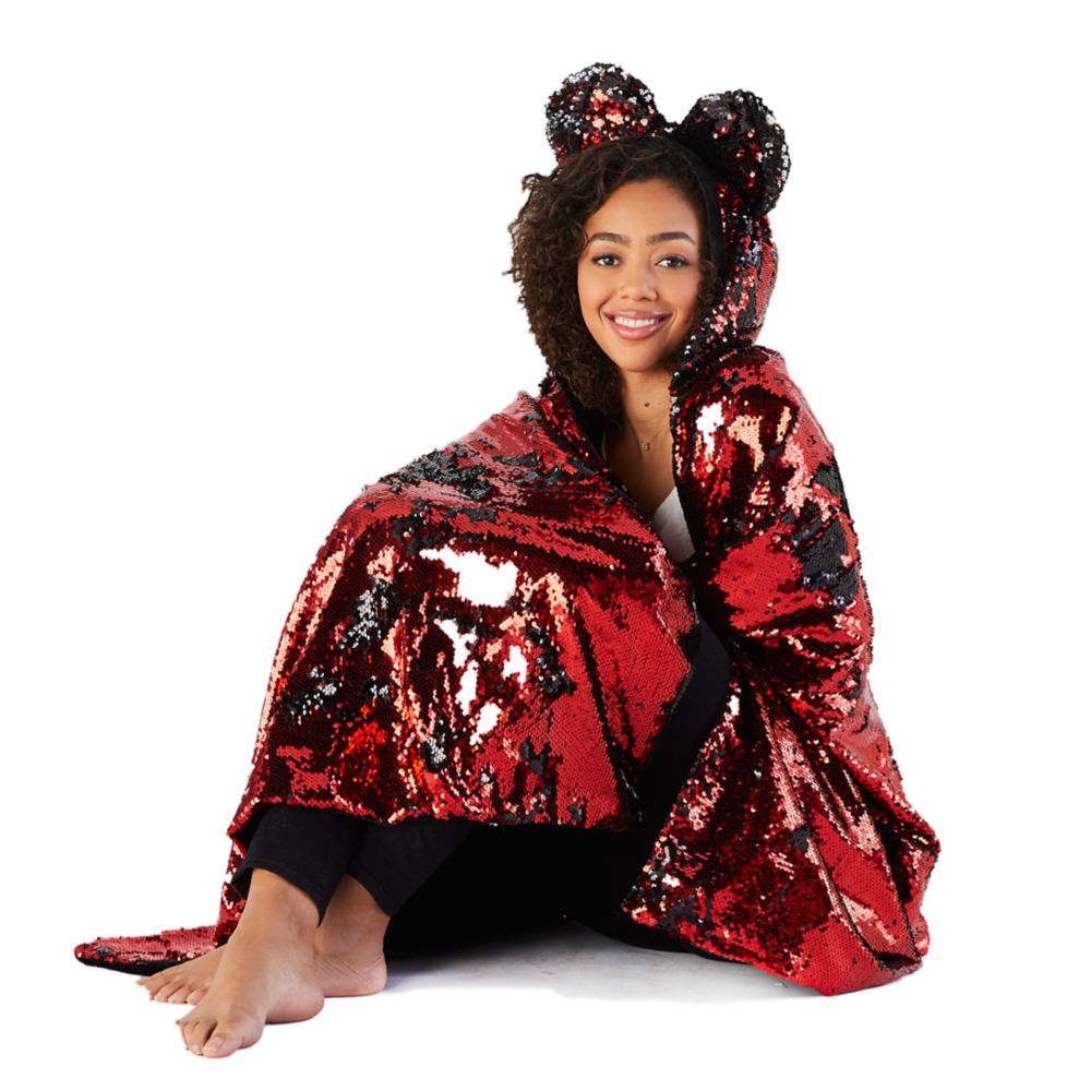 Minnie Mouse Reversible Sequin Hooded Throw Blanket