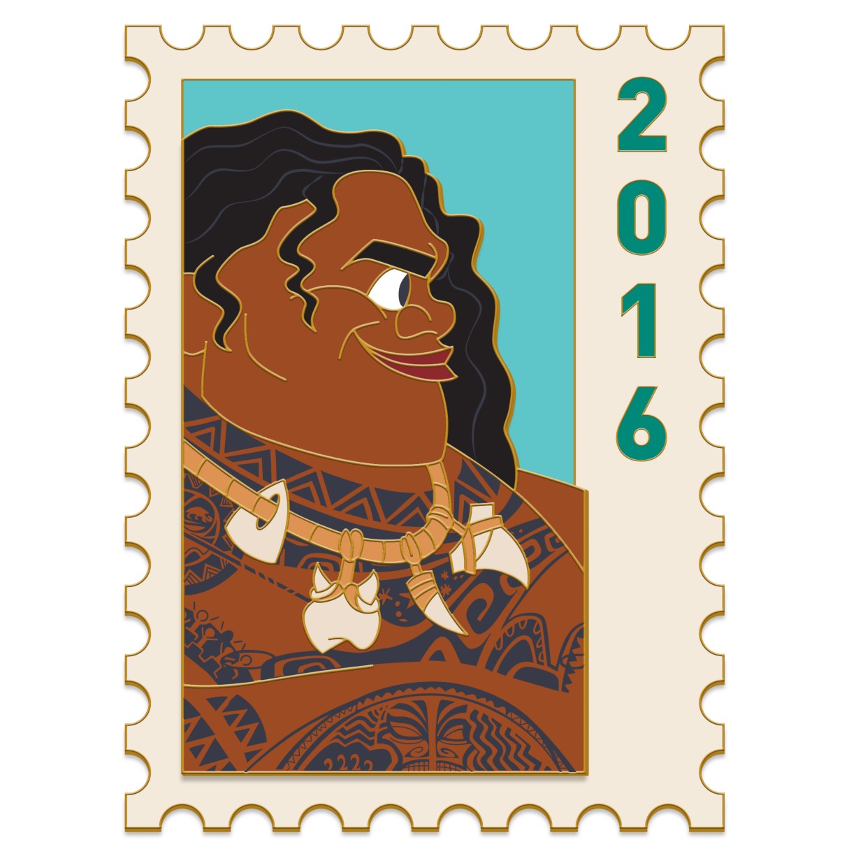 Maui Postage Stamp Pin – Moana – Disney Employee Center – Cast Member Exclusive – Limited Edition