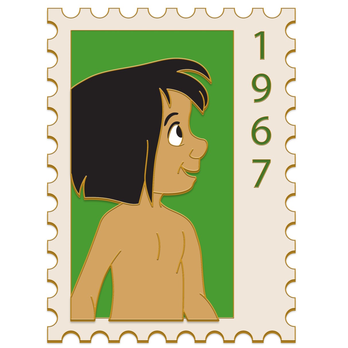 Mowgli Postage Stamp Pin – The Jungle Book – Disney Employee Center – Cast Member Exclusive – Limited Edition