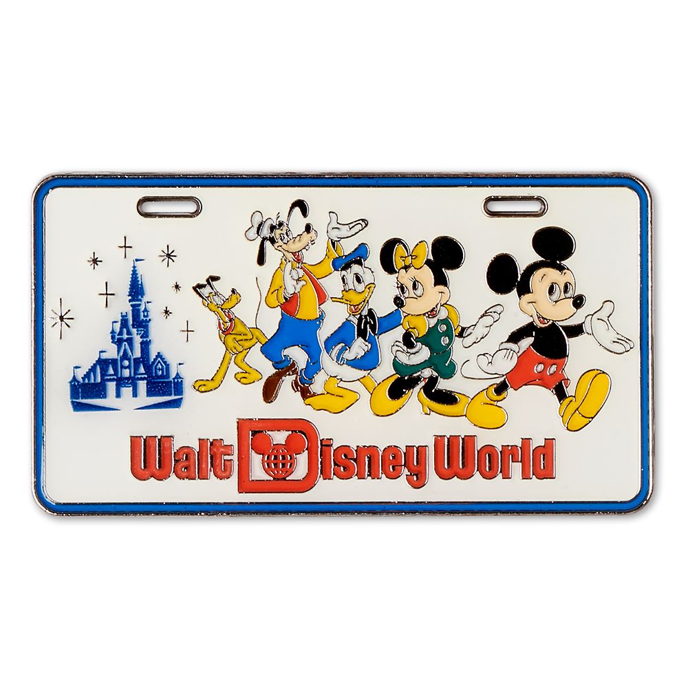 Mickey Mouse and Friends License Plate Pin – Walt Disney World 50th Anniversary