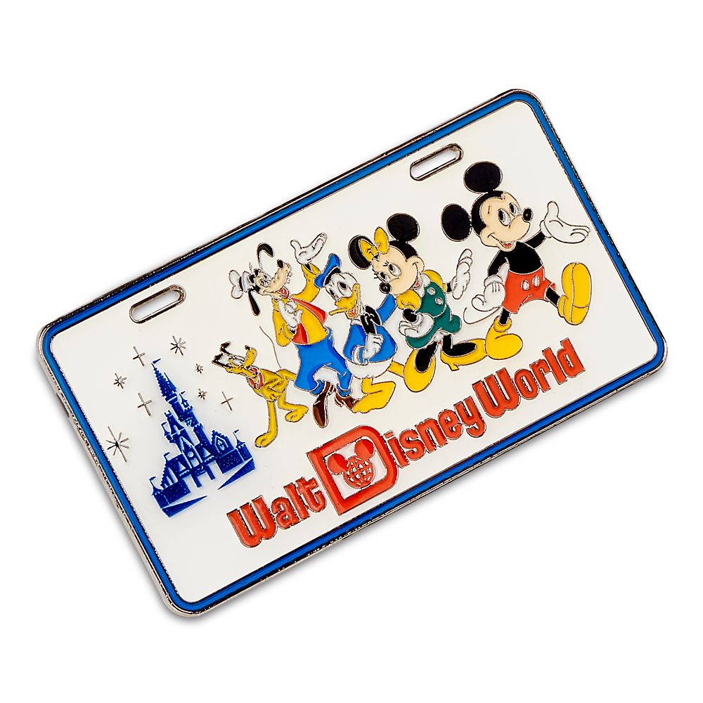Mickey Mouse and Friends License Plate Pin – Walt Disney World 50th Anniversary