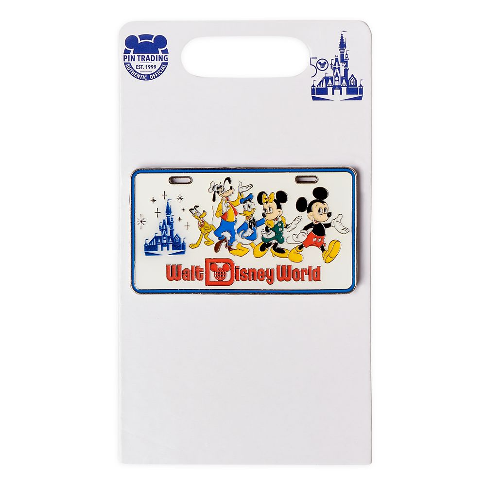 Mickey Mouse and Friends License Plate Pin – Walt Disney World 50th Anniversary