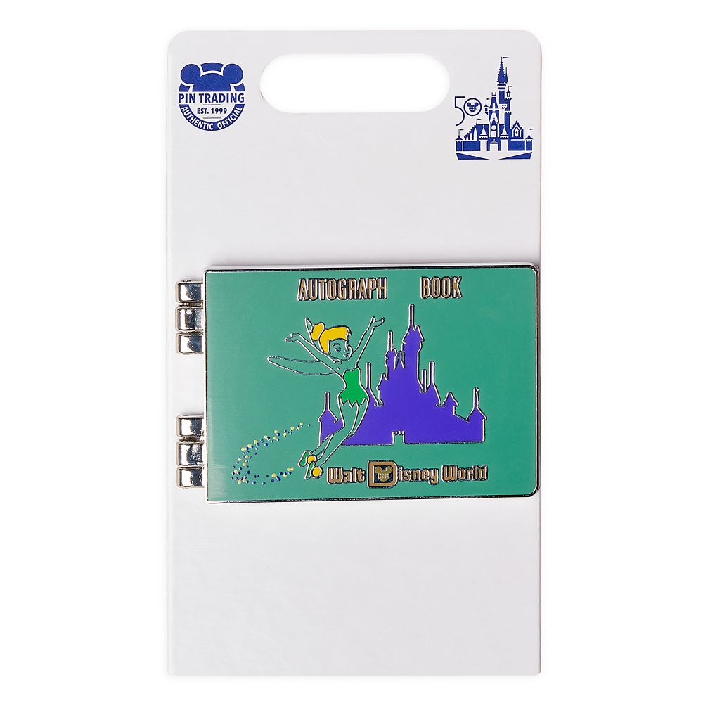 Tinker Bell Autograph Book Hinged Pin – Walt Disney World 50th Anniversary