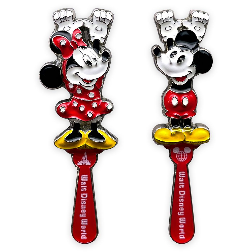 Mickey and Minnie Mouse ''Backscratcher'' Pin Set – Walt Disney World 50th Anniversary