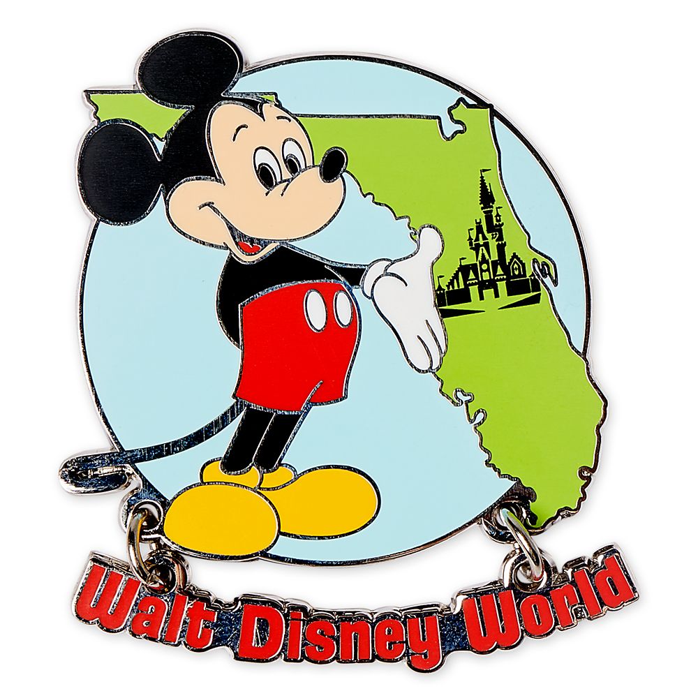 Mickey Mouse Map of Florida Pin – Walt Disney World 50th Anniversary