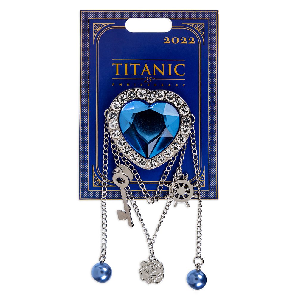Titanic 25th Anniversary Heart of the Ocean Pin with Charms – Limited Edition