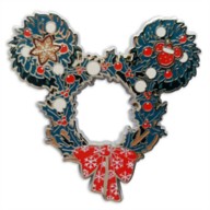 Mickey Mouse Icon Holiday Wreath Pin