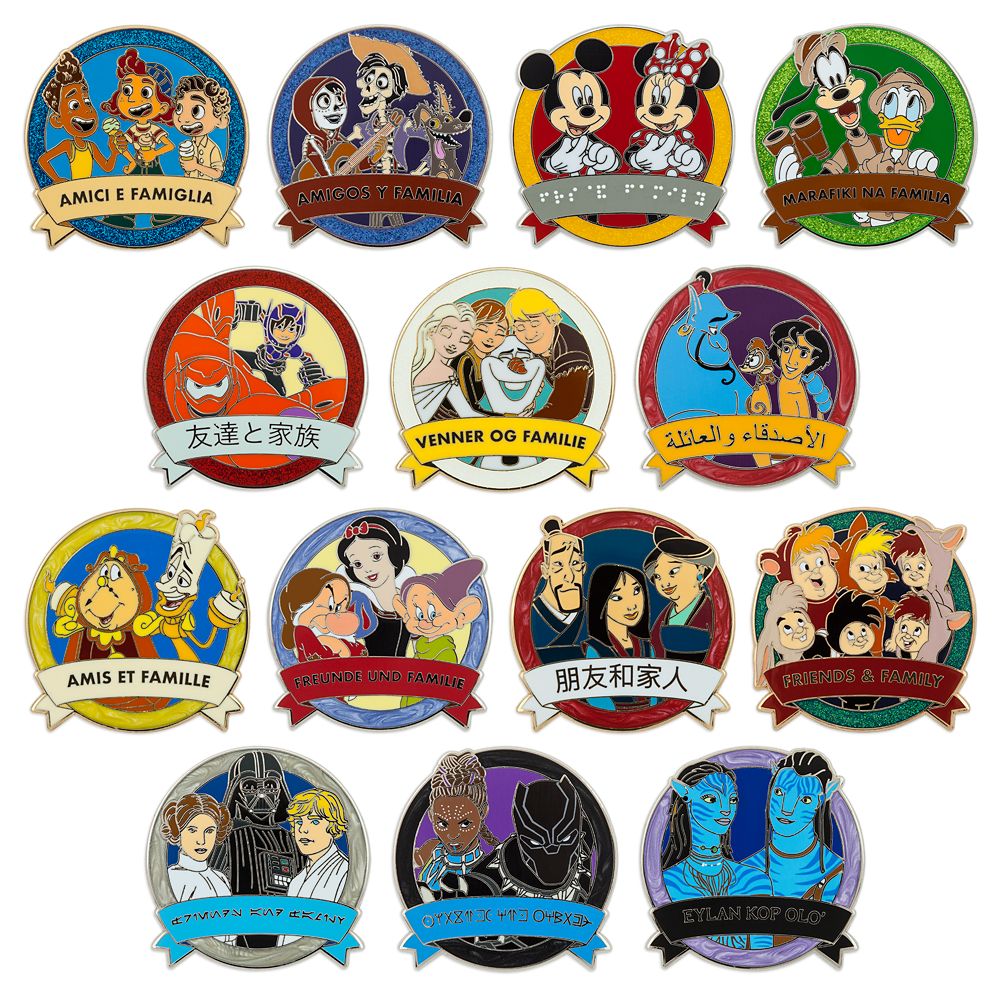 Friends and Family in Park Languages Mystery Pin Blind Pack – Disney One Family Pin Celebration 2022 – 2-Pc. – Limited Release