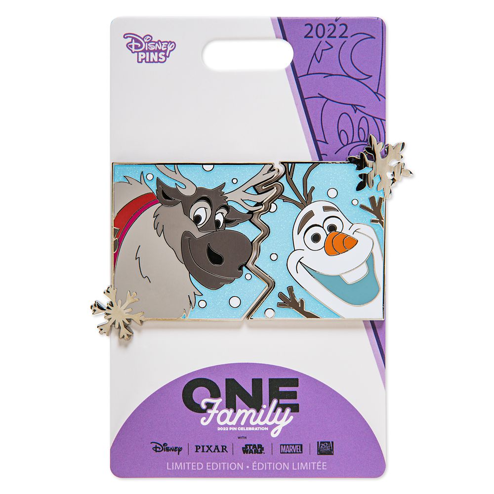 Olaf and Sven – Frozen – Pin Pals – Disney One Family Pin Celebration 2022 – Limited Edition