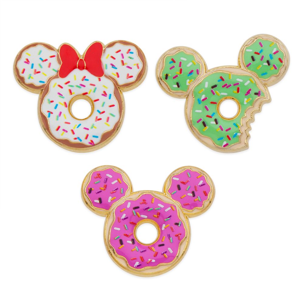 Mickey and Minnie Mouse Donut Pin Set