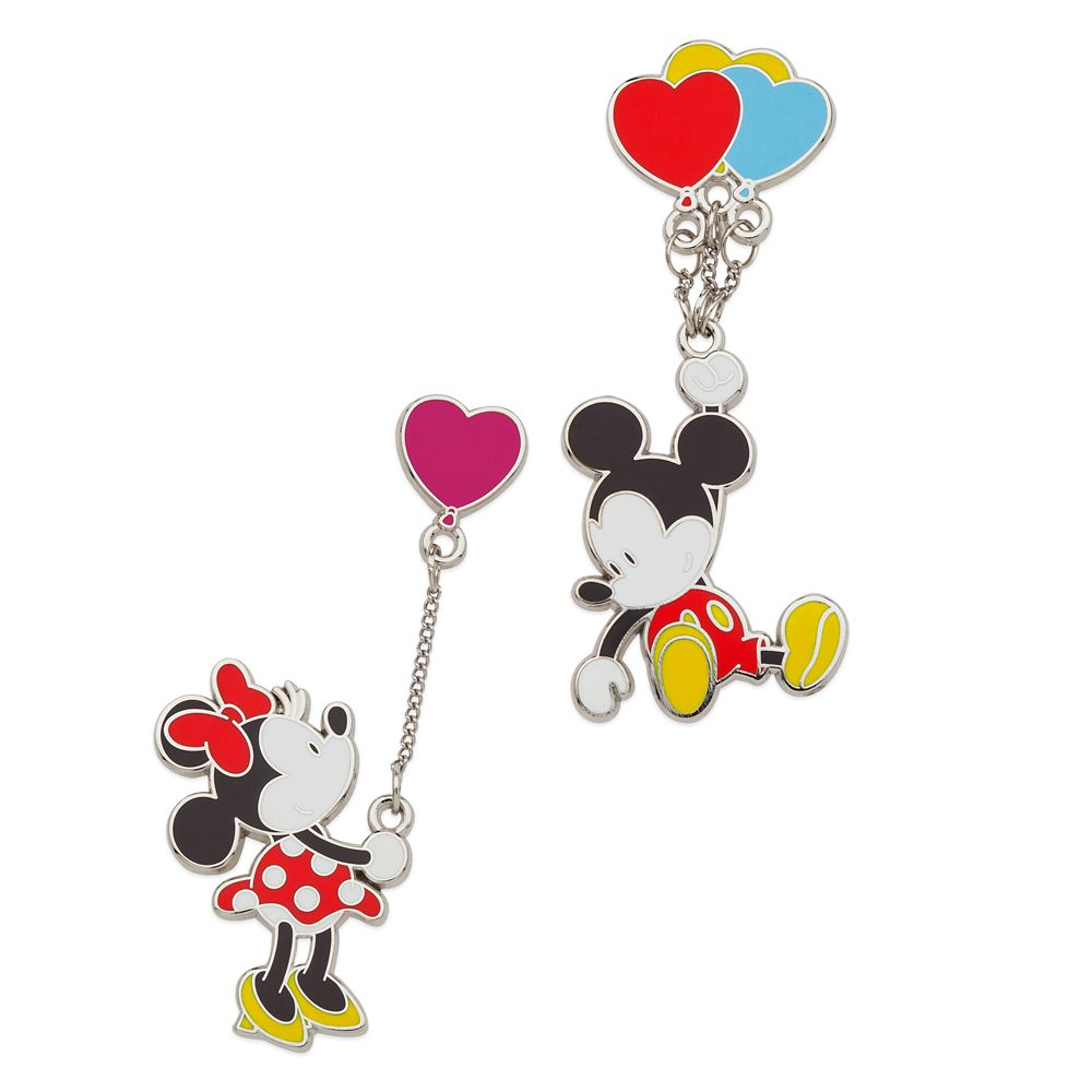 Mickey and Minnie Mouse Dangler Pin Set