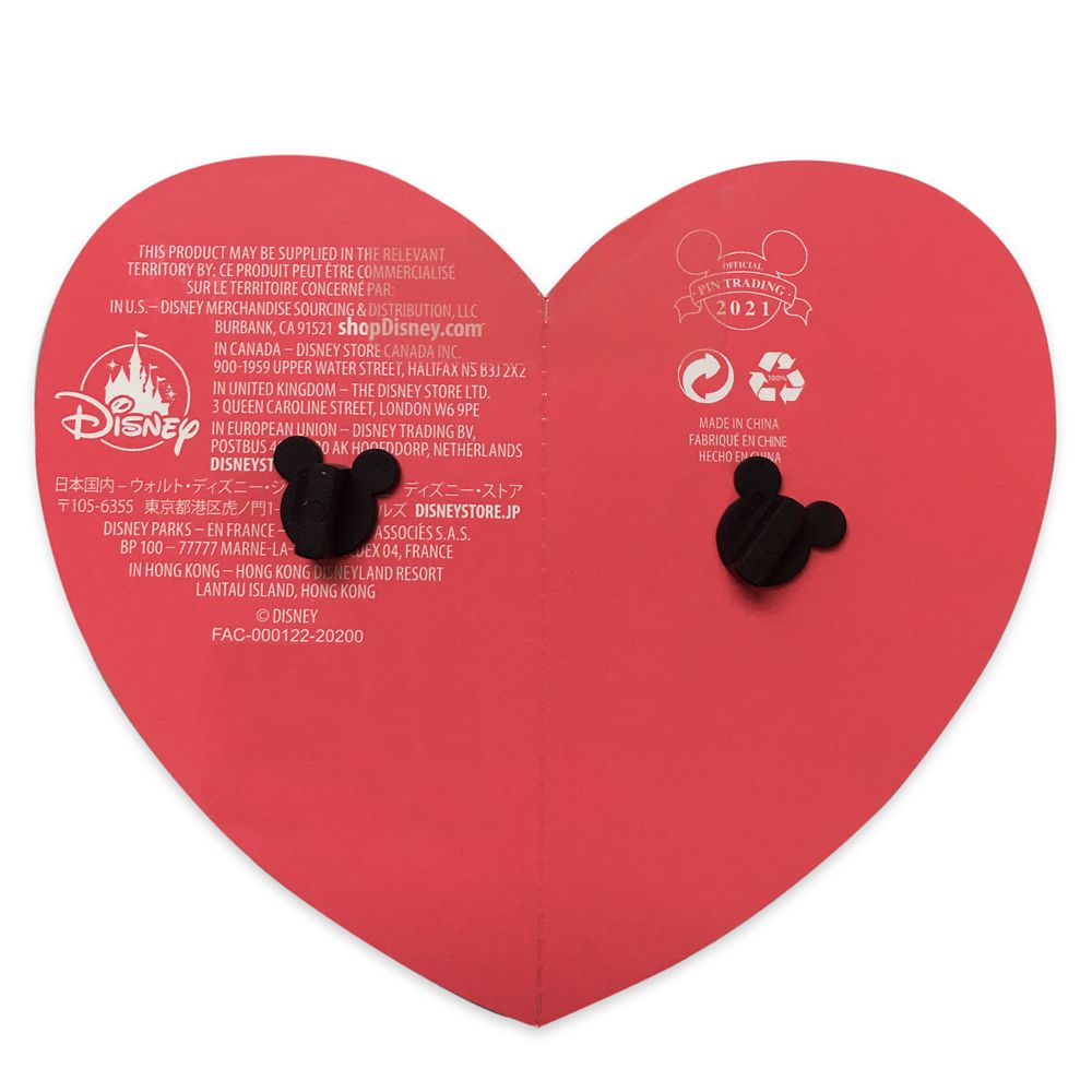 Mickey and Minnie Mouse Valentine's Day Pin Set