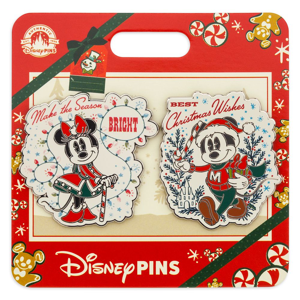 Mickey and Minnie Mouse Holiday Pin Set