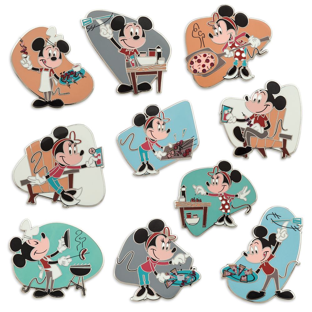 Mickey and Minnie Mouse Mystery Pin Set – EPCOT International Food & Wine Festival 2022 – 2-Pc