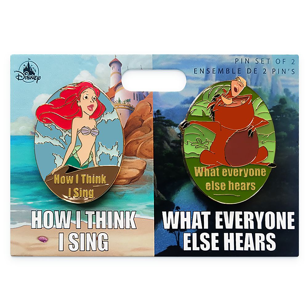 Ariel and Pumbaa Meme Pin Set