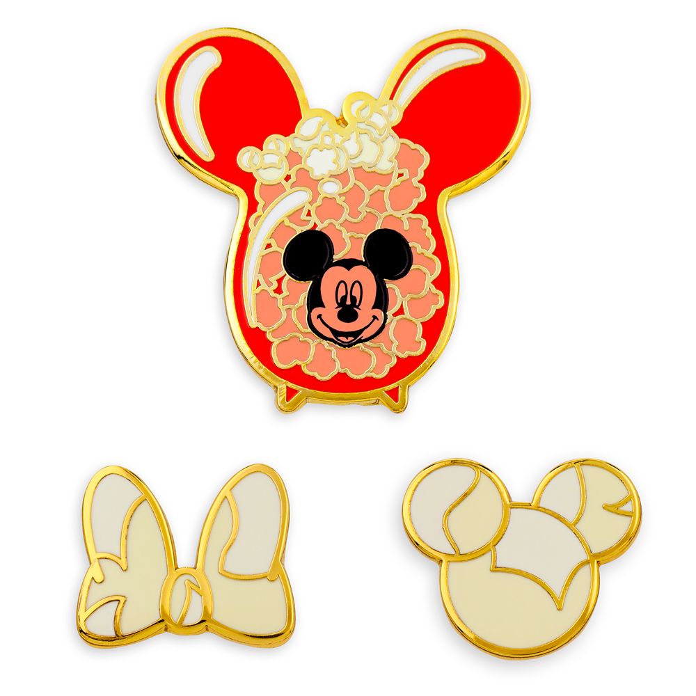 Mickey and Minnie Mouse Popcorn Flair Pin Set is now out for purchase
