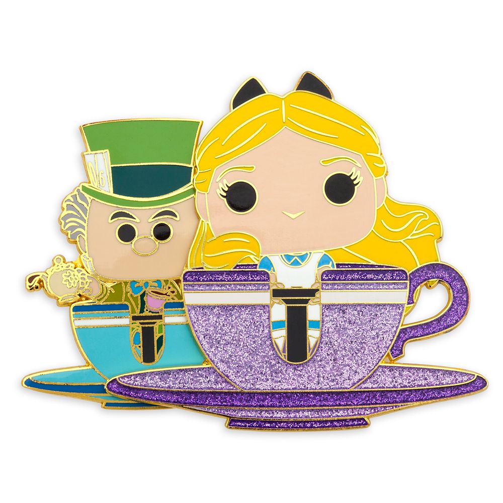 Alice and Mad Hatter Sliding Loungefly Pin – Mad Tea Party – Limited Release