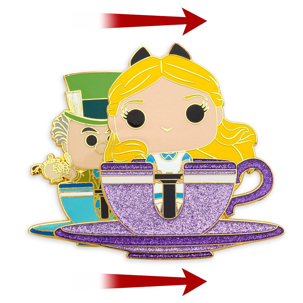 Alice and Mad Hatter Sliding Loungefly Pin – Mad Tea Party – Limited Release