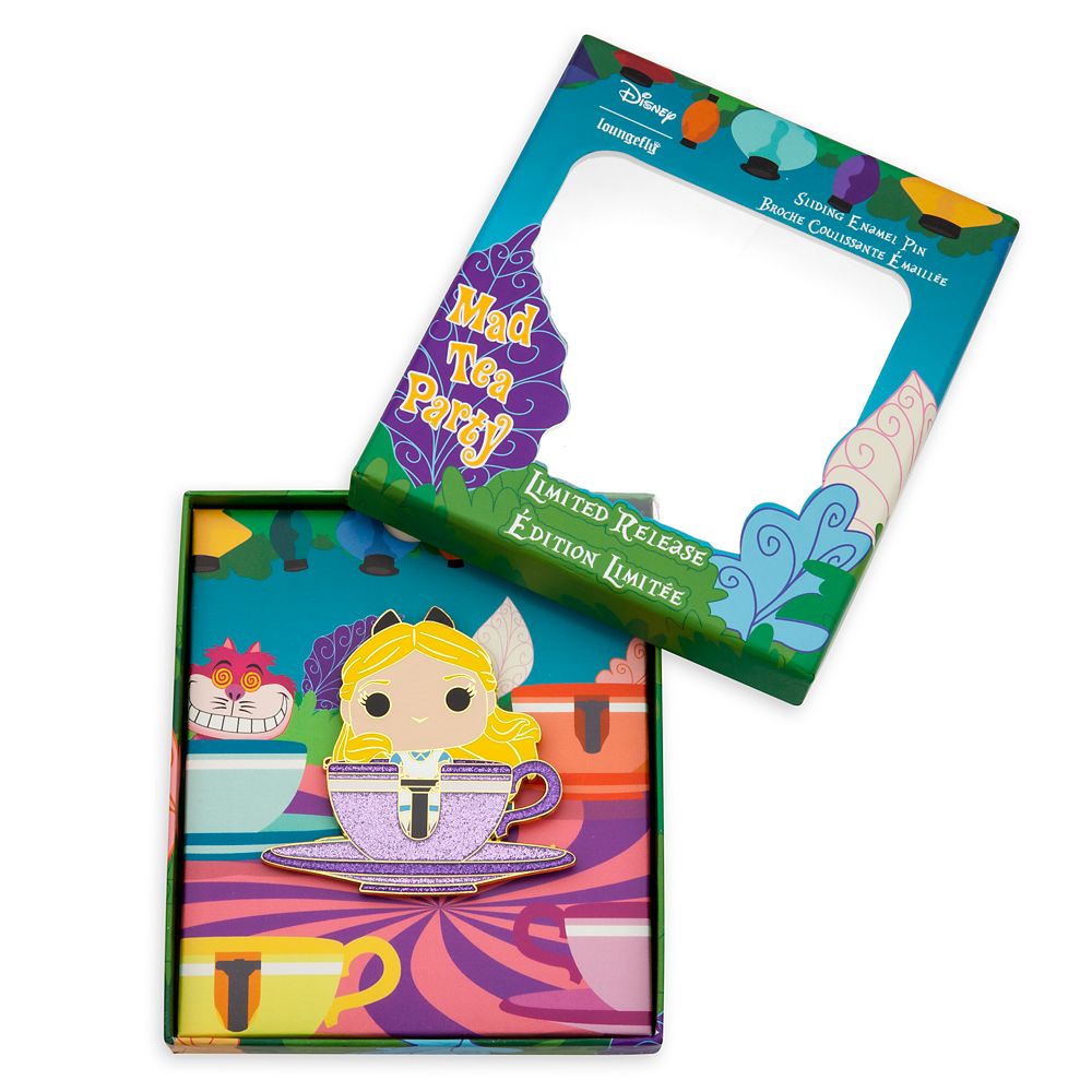 Alice and Mad Hatter Sliding Loungefly Pin – Mad Tea Party – Limited Release