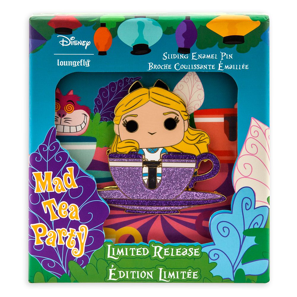 Alice and Mad Hatter Sliding Loungefly Pin – Mad Tea Party – Limited Release