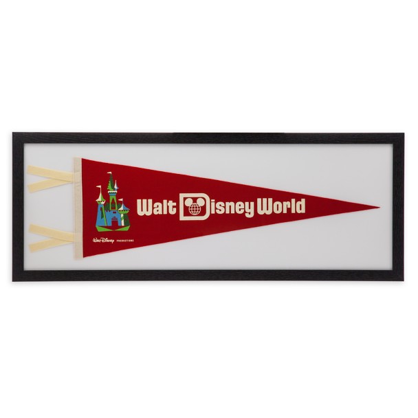 Walt Disney World 50th Anniversary Replica Pennant – Framed – Red