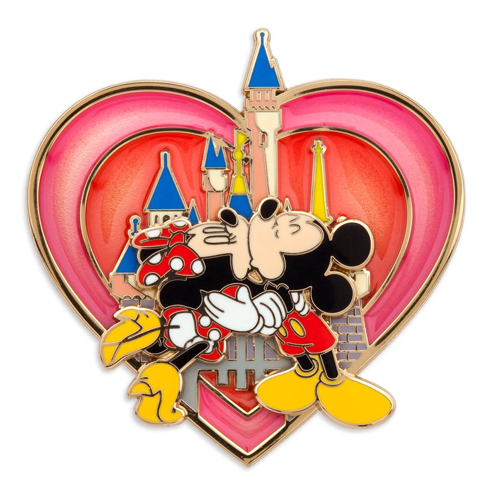 Mickey and Minnie Mouse Kissing Pin now available online