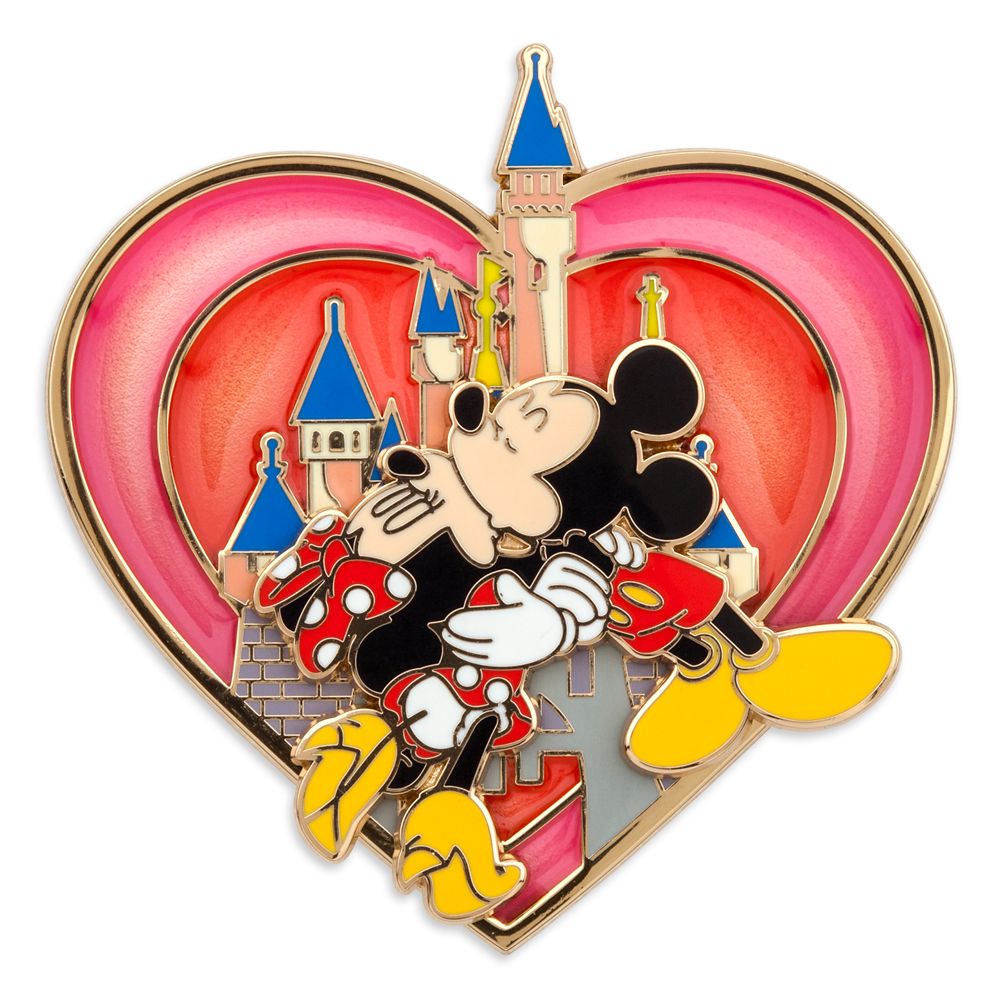 Mickey and Minnie Mouse Kissing Pin