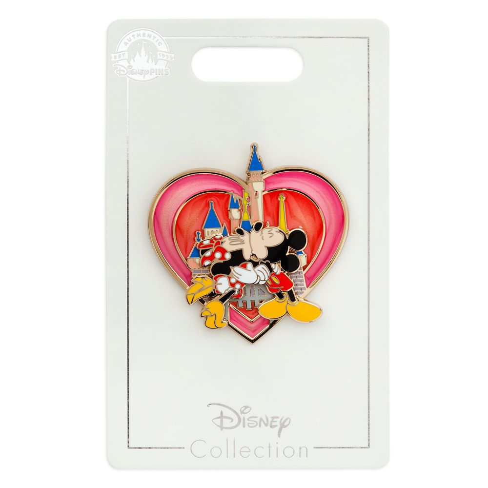 Mickey and Minnie Mouse Kissing Pin