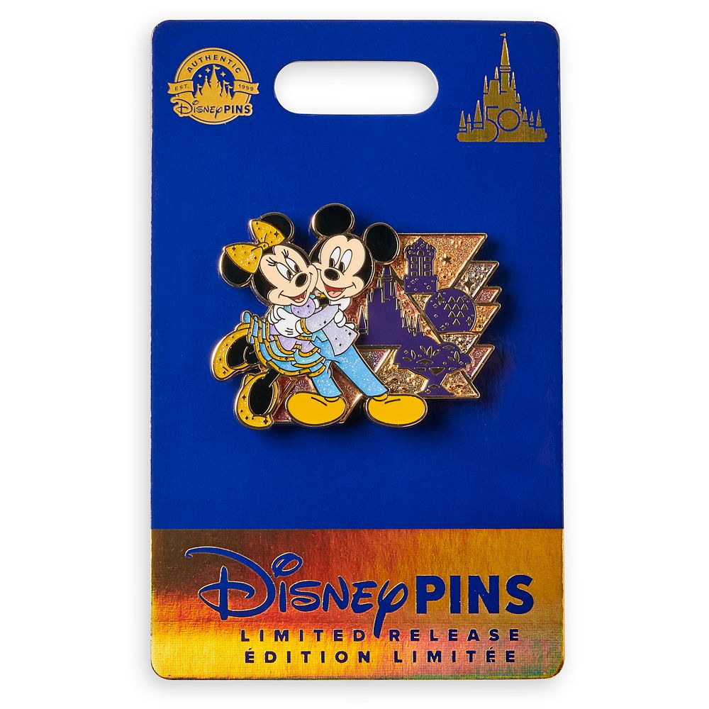 Mickey and Minnie Mouse Pin – Walt Disney World 50th Anniversary – Limited Release