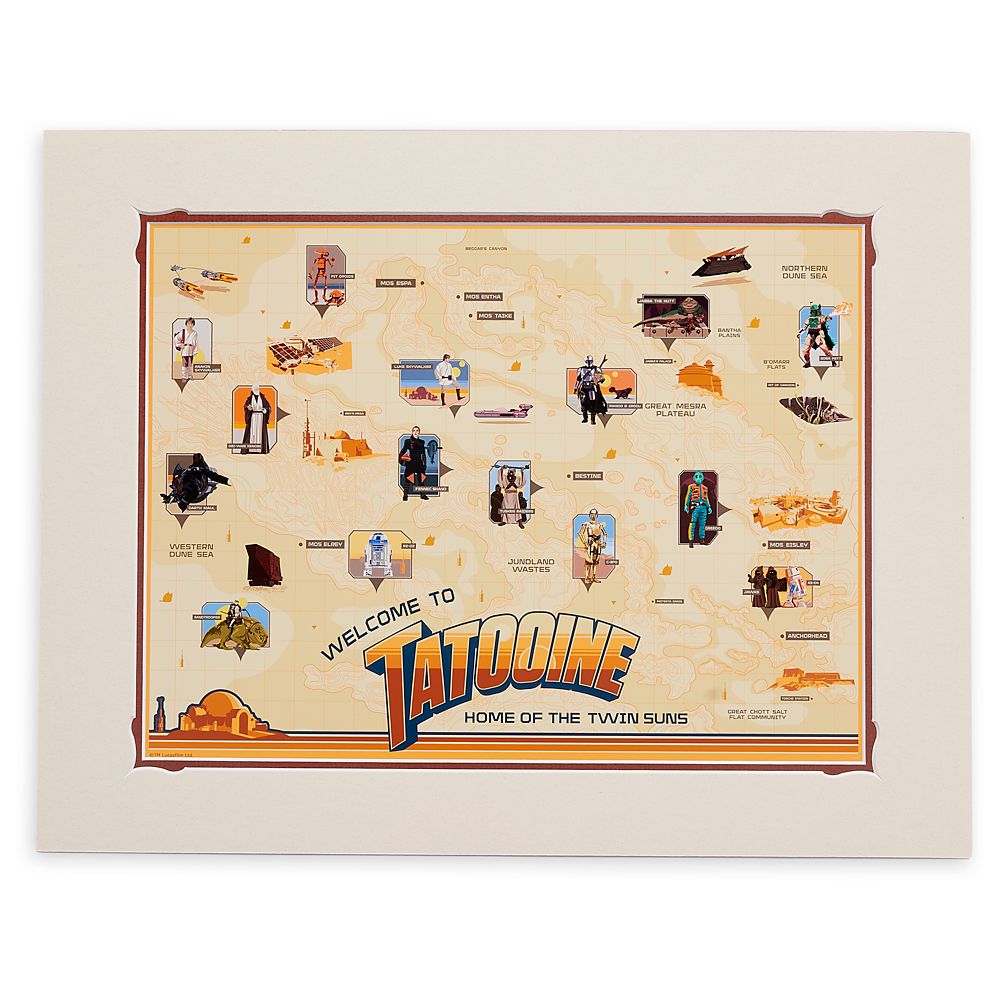 Tatooine Map Deluxe Print – Star Wars: A New Hope is available online for purchase