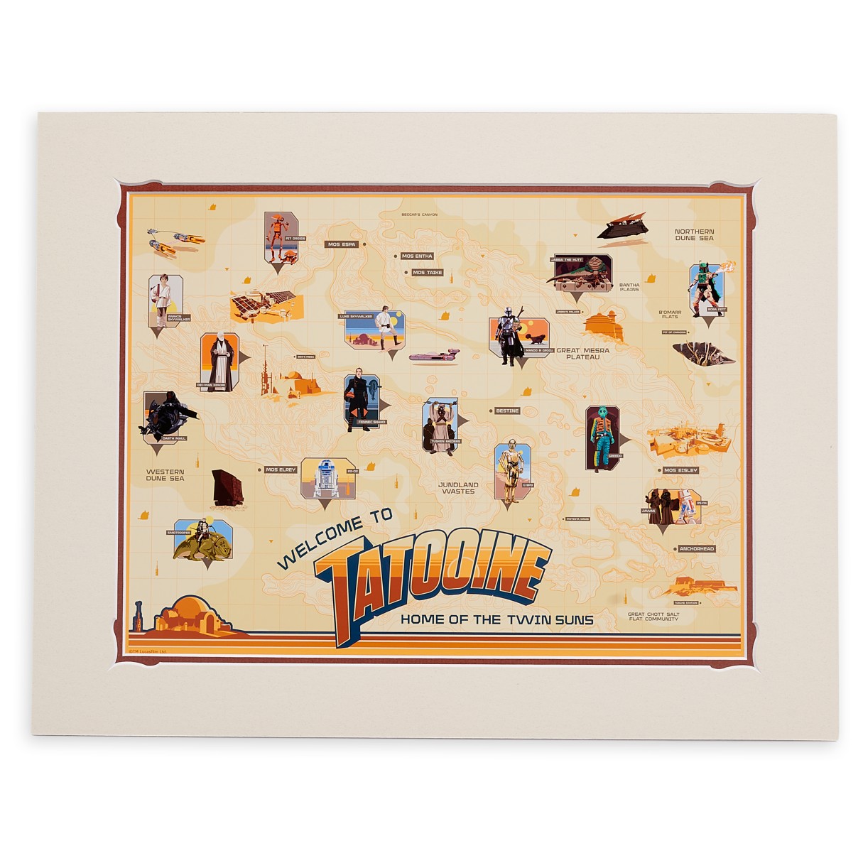 Tatooine Map Deluxe Print – Star Wars: A New Hope