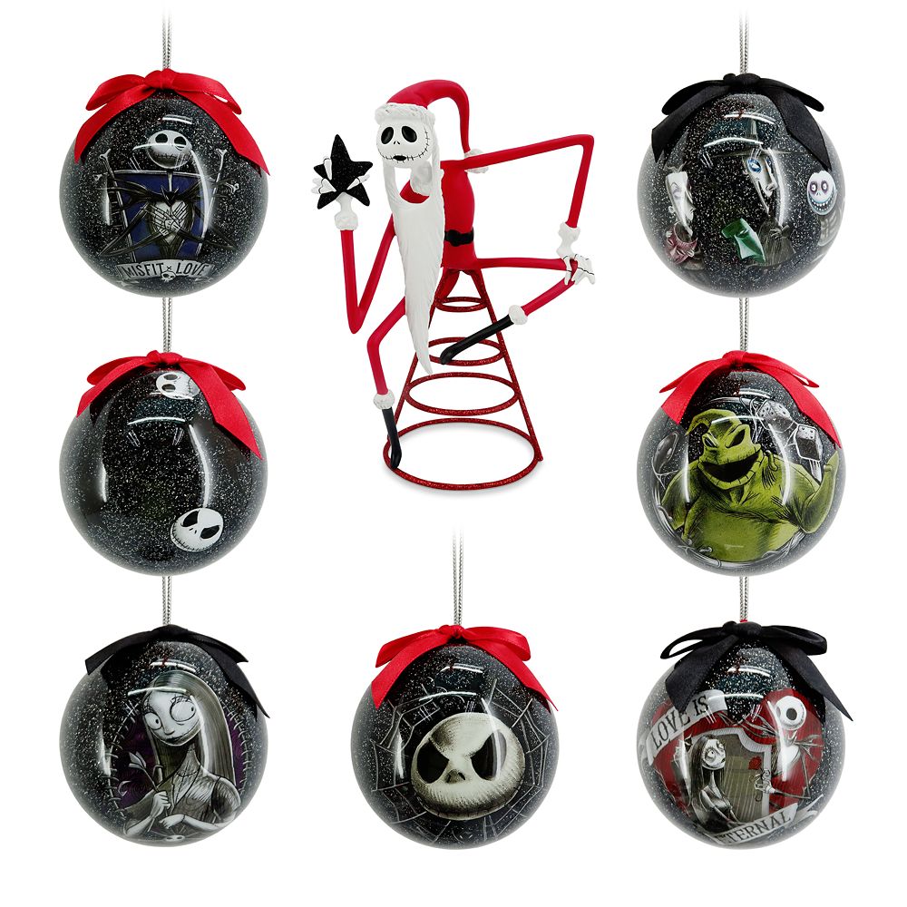 Tim Burton's The Nightmare Before Christmas Tree Topper and Ball Ornament Set