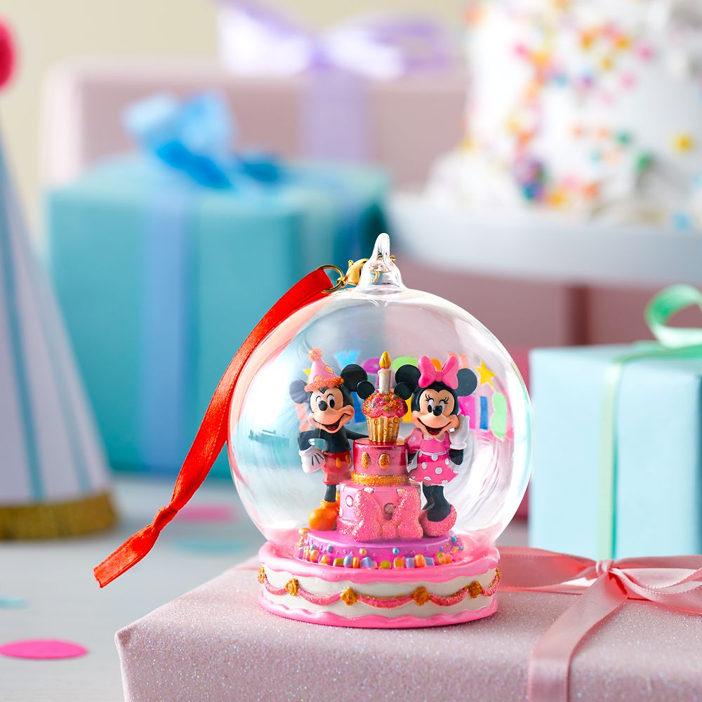 Mickey and Minnie Mouse Happy Birthday Ornament