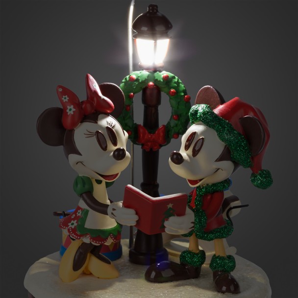 Mickey and Minnie Mouse Figural Holiday Light-Up Sketchbook Ornament