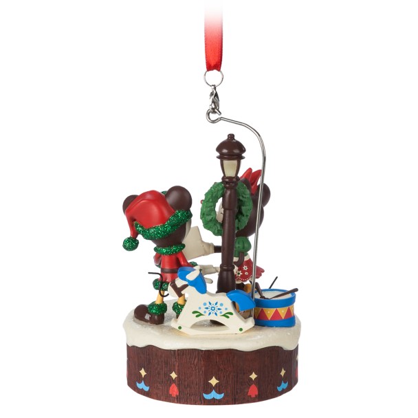 Mickey and Minnie Mouse Figural Holiday Light-Up Sketchbook Ornament