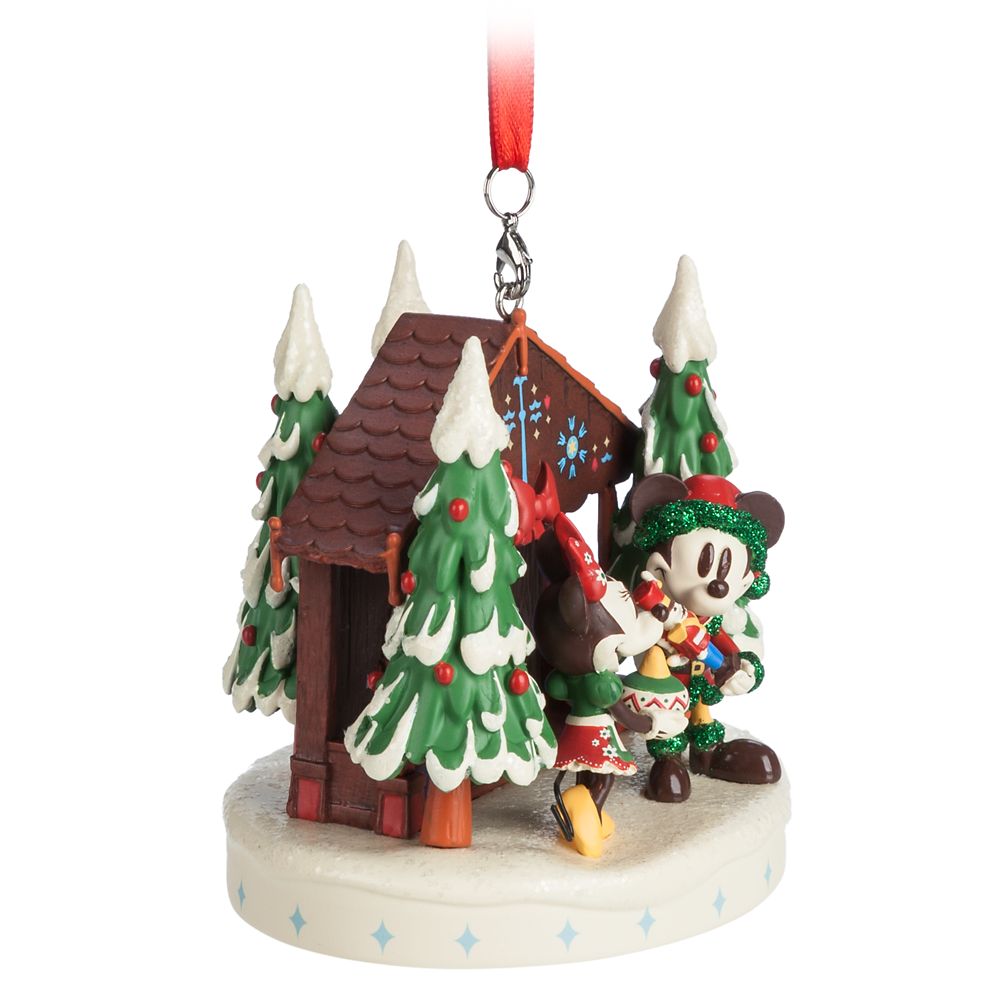 Mickey and Minnie Mouse Figural Holiday Sketchbook Ornament