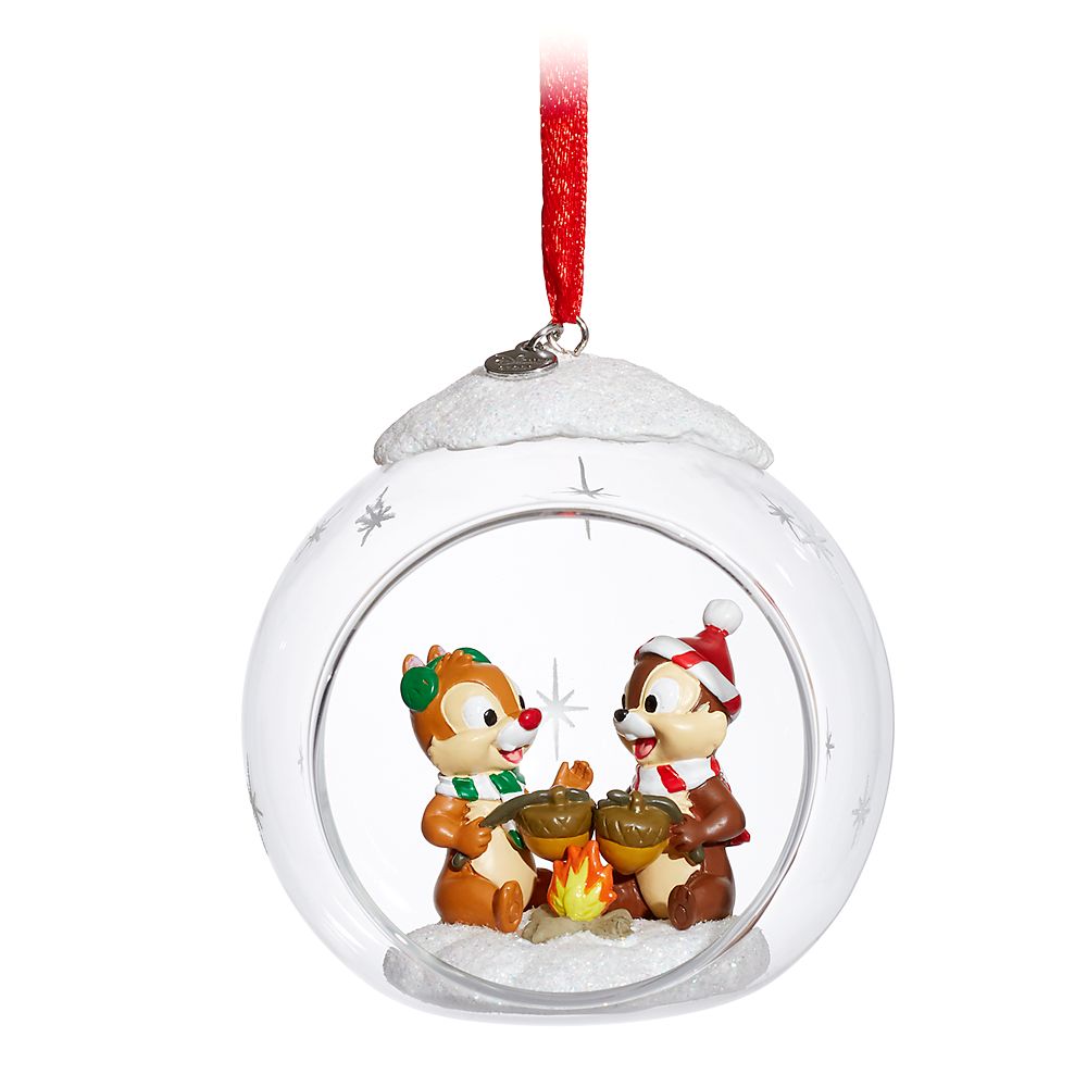 Chip 'n Dale Glass Globe Sketchbook Ornament