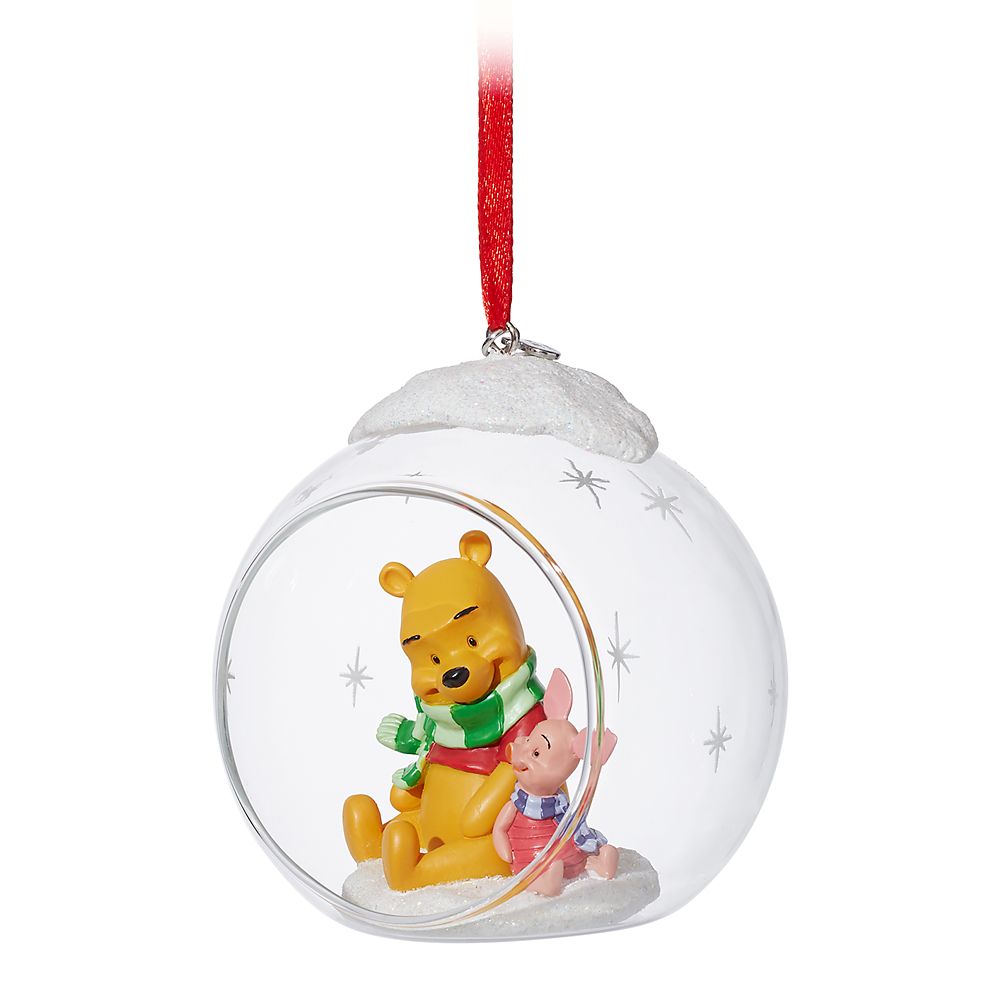 Winnie the Pooh and Piglet Glass Globe Sketchbook Ornament