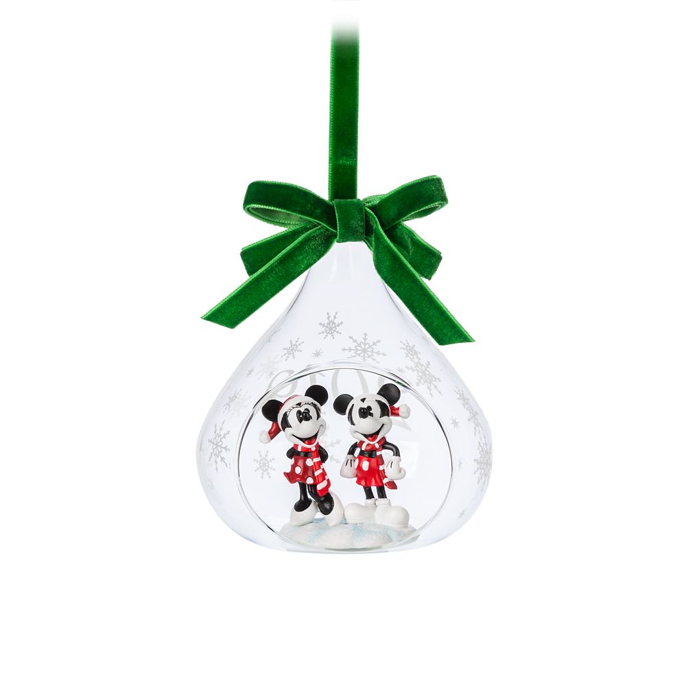 Mickey and Minnie Mouse Glass Drop Sketchbook Ornament 2019