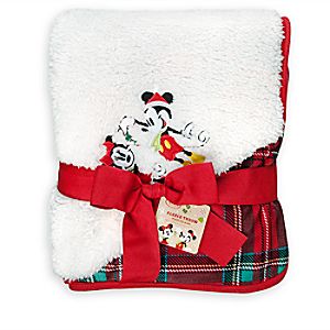 Mickey and Minnie Mouse Fleece Throw - Holiday