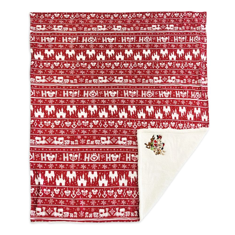 Mickey and Minnie Mouse Holiday Fleece Throw