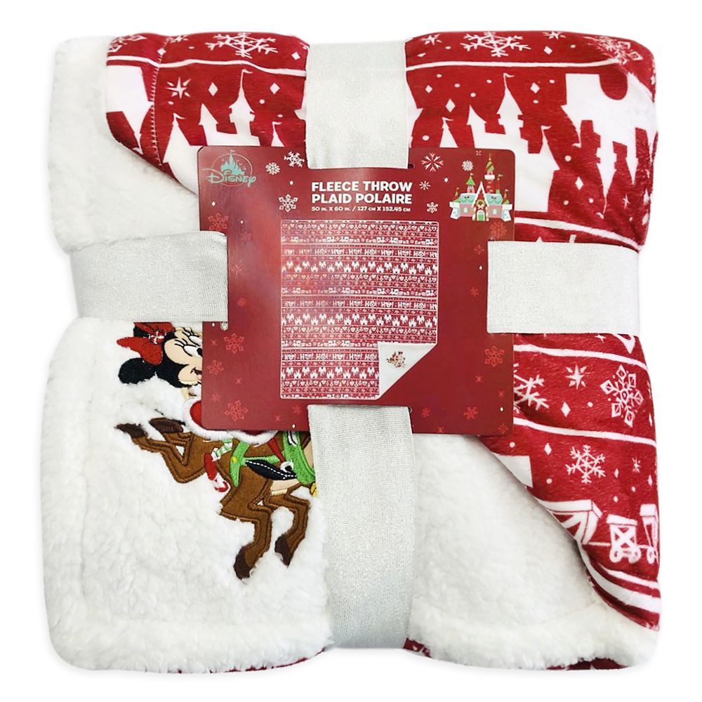 Mickey and Minnie Mouse Holiday Fleece Throw