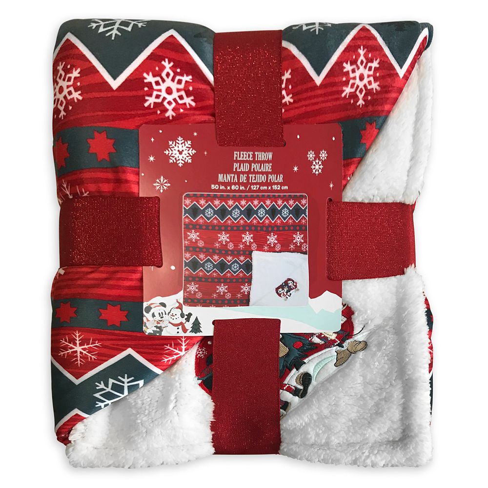 Mickey and Minnie Mouse Holiday Fleece Throw