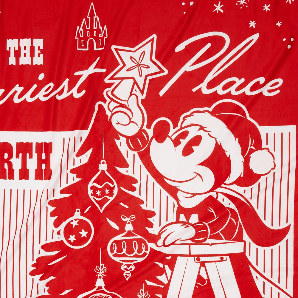 Mickey and Minnie Mouse Holiday Fleece Throw